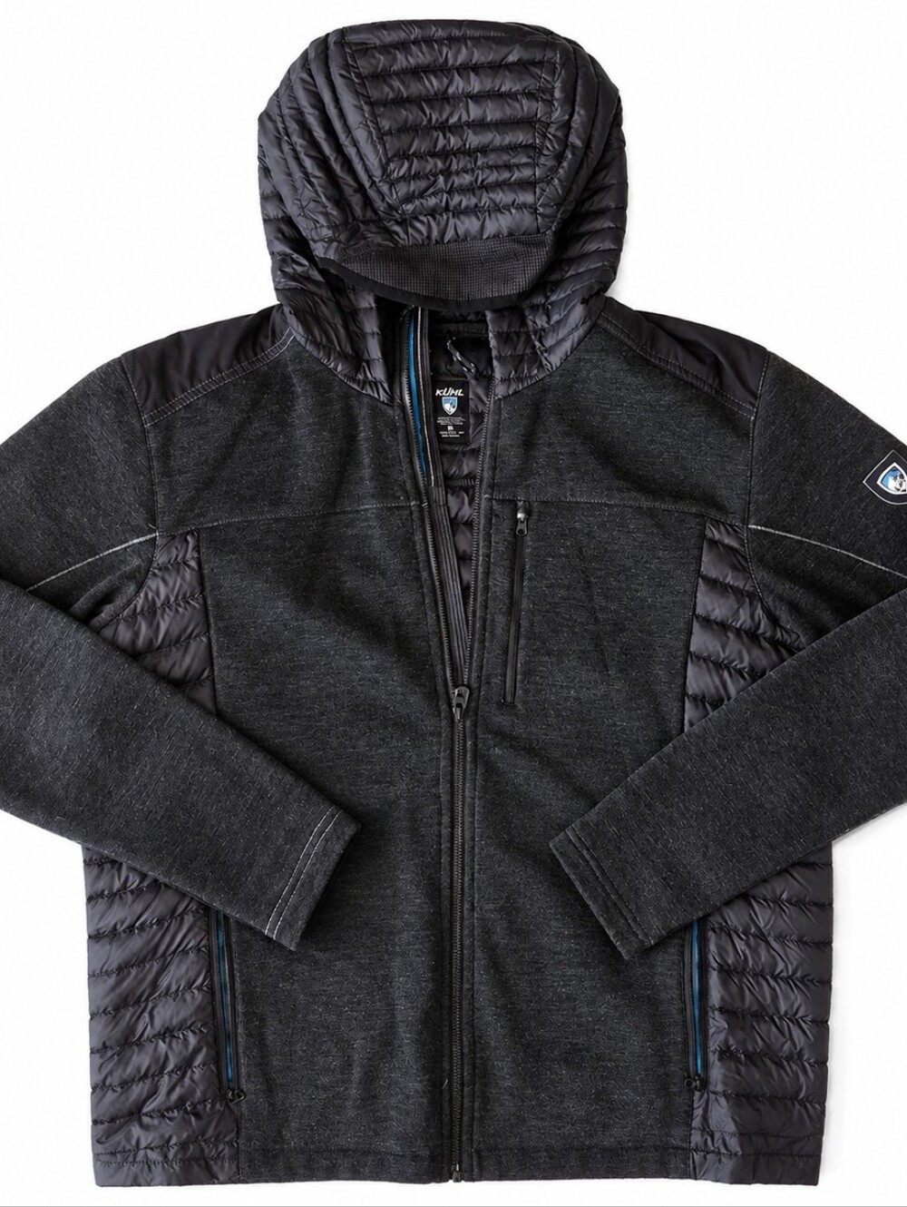 Kuhl Alskar Hooded Insulated Jacket Men XL  Wool Blend Goose Down Fill Full Zip